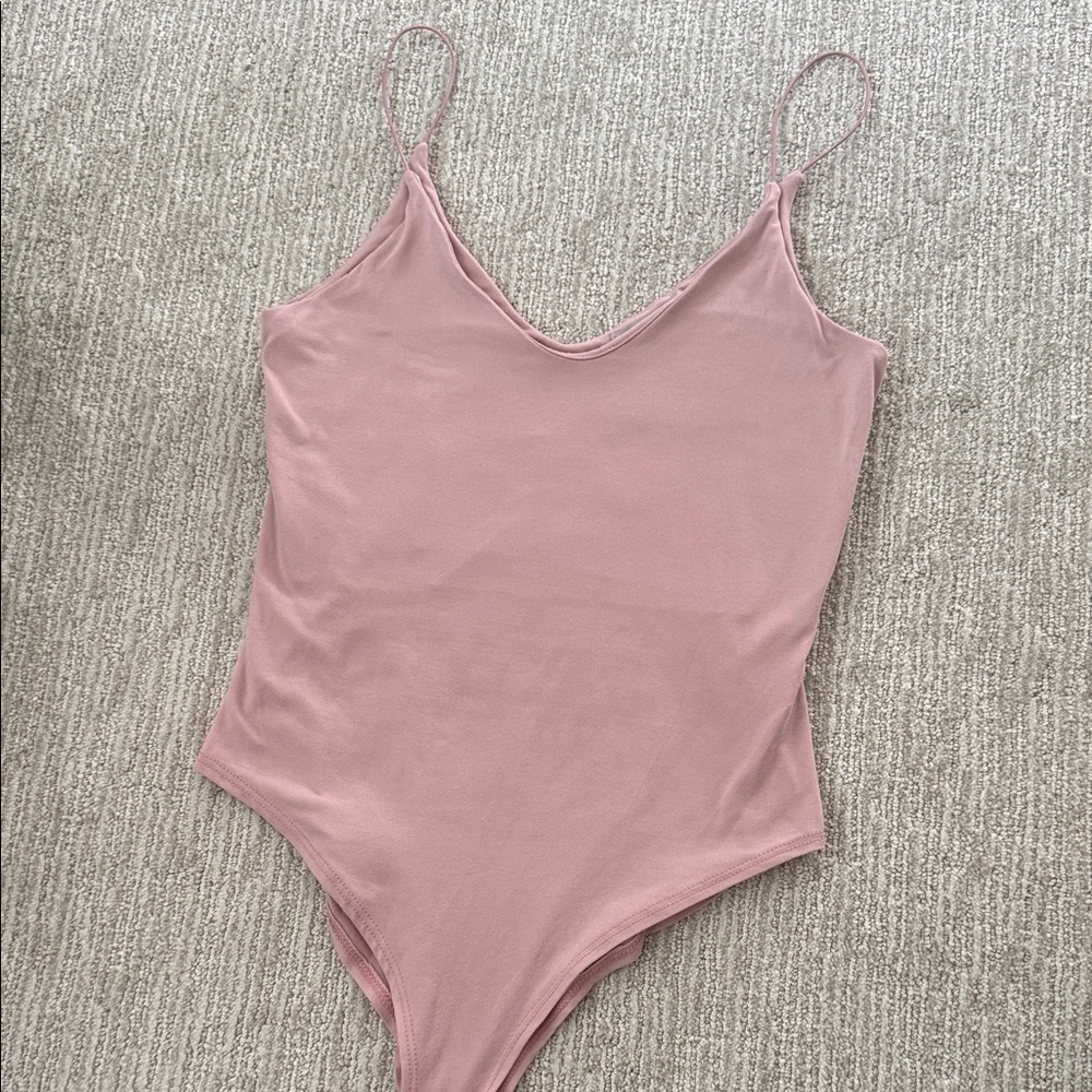 Pink Spaghetti Strap Bodysuit
